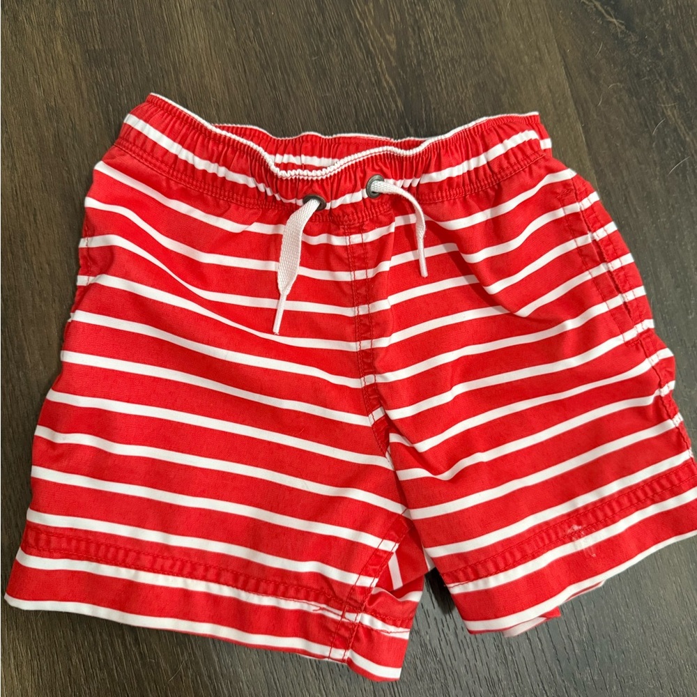 Red and White Striped Shorts